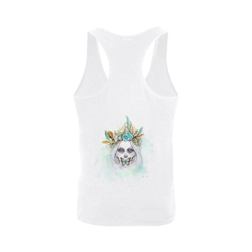 Sugar Skull Girl Mint Gold Men's I-shaped Tank Top (Model T32)