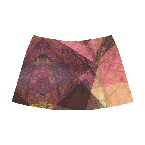 Maroon Pink PATTERN GARDEN NO5L_ Mnemosyne Women's Crepe Skirt (Model D16)