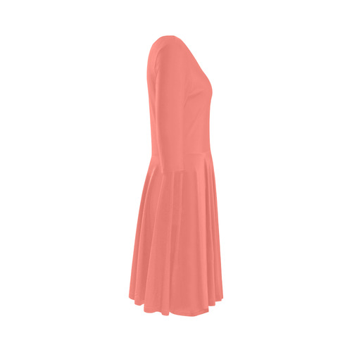 Peach Echo Elbow Sleeve Ice Skater Dress (D20)