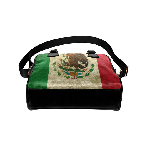 Grunge Mexican Flag Shoulder Handbag (Model 1634)