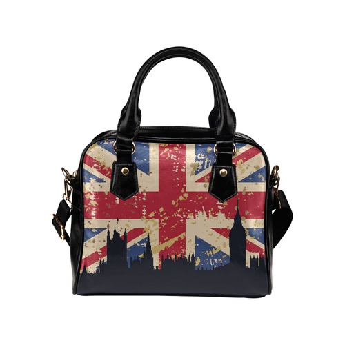 Great Britain's Flag and London Silhouette Shoulder Handbag (Model 1634)