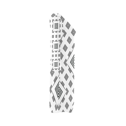 Solid Squares Frame Mosaic Black & White Bateau A-Line Skirt (D21)