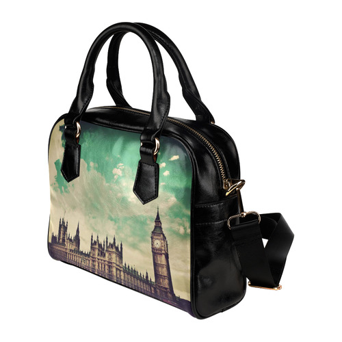 Vintage Retro Style  London, the UK. Big Ben, the Palace of Westminster Shoulder Handbag (Model 1634)