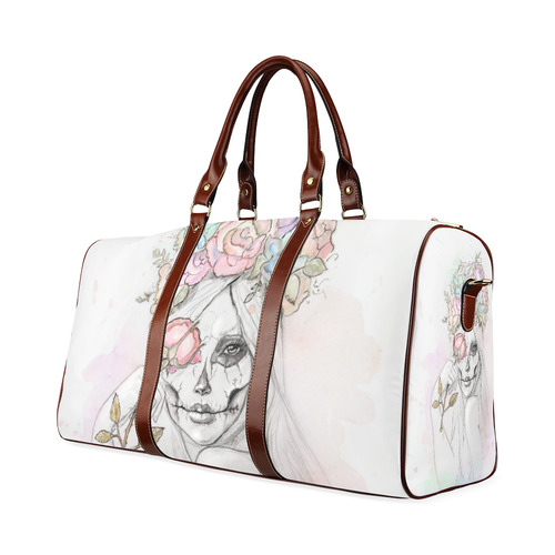 Boho Queen, skull girl, watercolor woman Waterproof Travel Bag/Small (Model 1639)