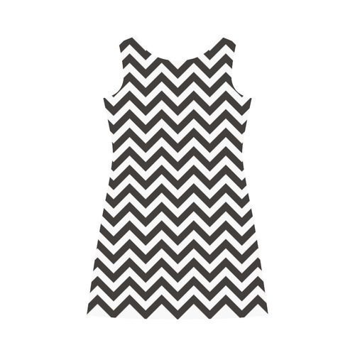 HIPSTER zigzag chevron pattern black & white Bateau A-Line Skirt (D21)