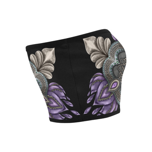 Amethyst Lotus Black Bandeau Top