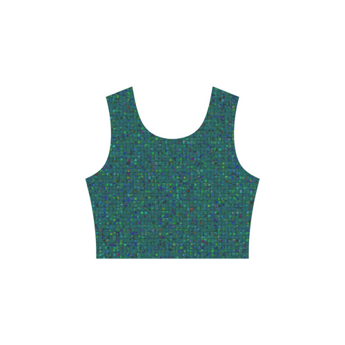 Antique Texture Teal Green Flash Sleeveless Ice Skater Dress (D19)