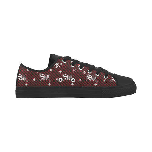 A funny gothic christmas skull with a santa hat Microfiber Leather Men's Shoes/Large Size (Model 031)