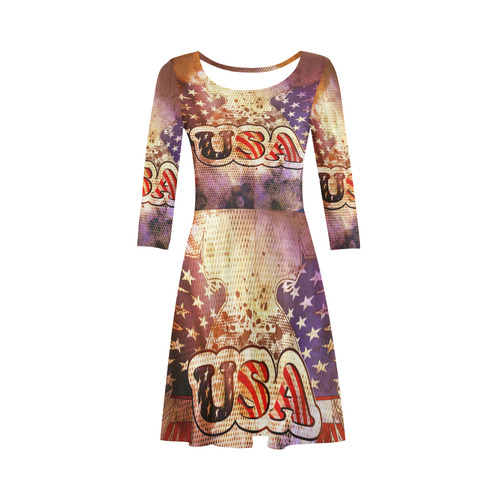 the USA with wings 3/4 Sleeve Sundress (D23)