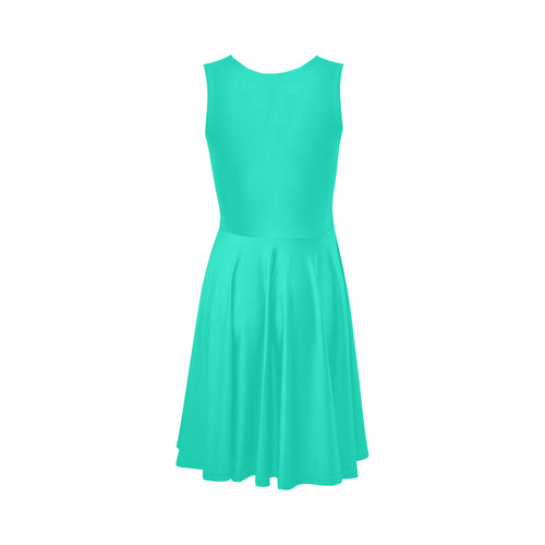 Bright Turquoise Sleeveless Ice Skater Dress (D19)
