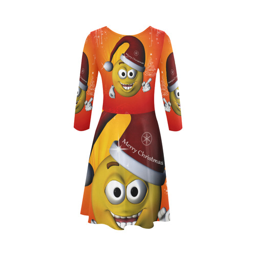 The funny christmas smiley 3/4 Sleeve Sundress (D23)