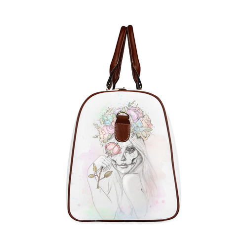 Boho Queen, skull girl, watercolor woman Waterproof Travel Bag/Small (Model 1639)