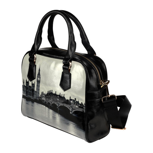 Elizabeth Tower, Big Ben, Houses of Westminster and Westminster Bridge from the South Bank of the Ri Shoulder Handbag (Model 1634)