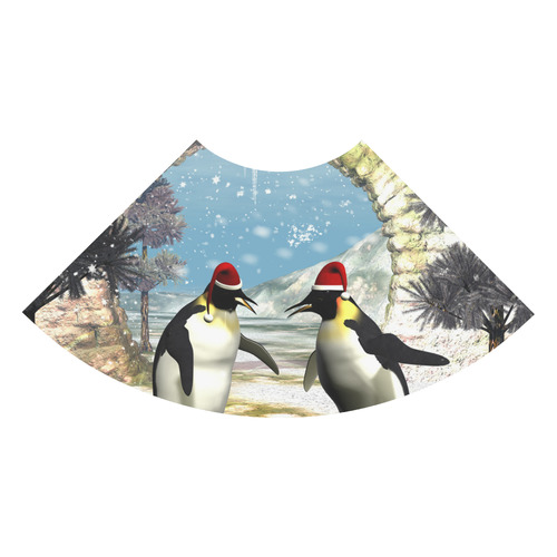 Funny penguins with christmas hat 3/4 Sleeve Sundress (D23)