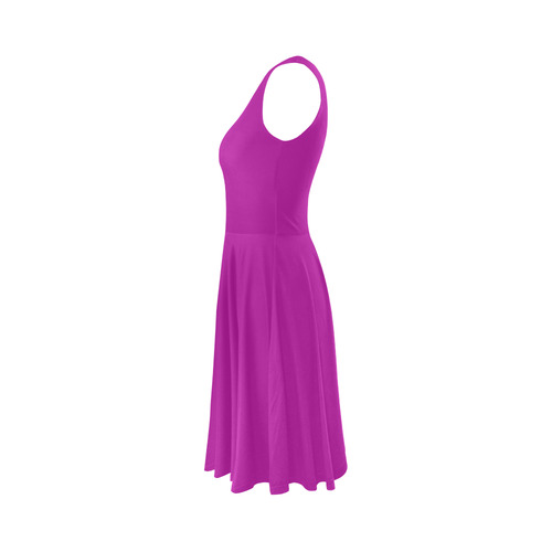 Red Violet Sleeveless Ice Skater Dress (D19)