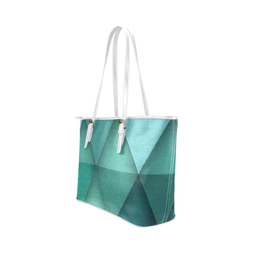 TRIANGULAR II-c-4_ Leather Tote Bag/Large (Model 1651)