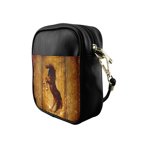 Awesome horse, vintage background Sling Bag (Model 1627)