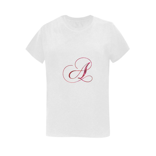 Letter A Pink Red - Jera Nour Women's T-Shirt in USA Size (Two Sides Printing)