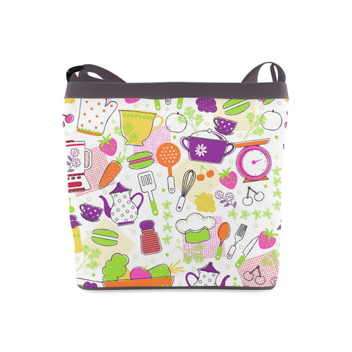 Cute Modern Kitchen Food Flower Pattern Crossbody Bags (Model 1613)