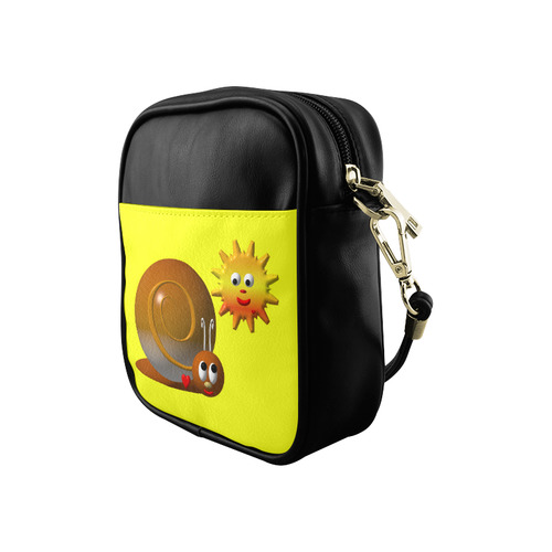 Cute Critters With Heart: Snail & Smiling Sun Sling Bag (Model 1627)