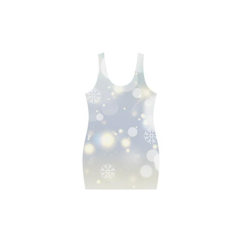 Happy New Year 2017 Snow Bokeh Snowflakes Medea Vest Dress (Model D06)