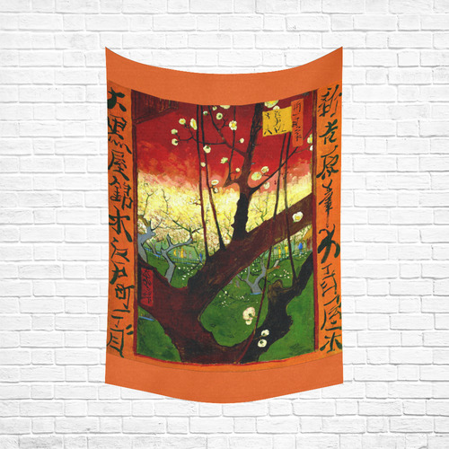 Van Gogh Flower Plum Orchard Nature Hiroshige Cotton Linen Wall Tapestry 60"x 90"