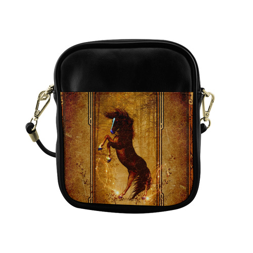 Awesome horse, vintage background Sling Bag (Model 1627)