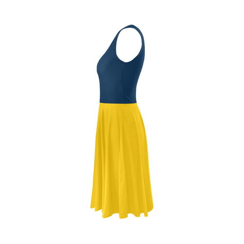 Michigan Wolverines Team Colors Sleeveless Ice Skater Dress (D19)