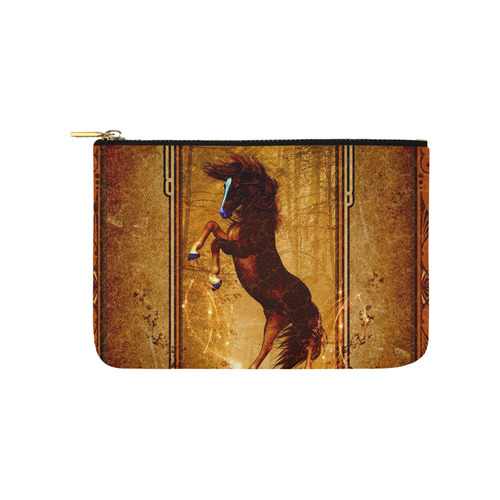 Awesome horse, vintage background Carry-All Pouch 9.5''x6''