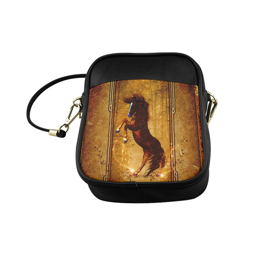 Awesome horse, vintage background Sling Bag (Model 1627)