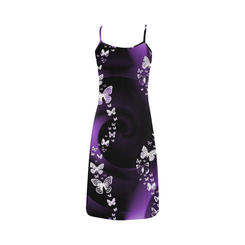 Purple Butterflies Alcestis Slip Dress (Model D05)