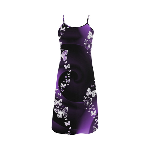 Purple Butterflies Alcestis Slip Dress (Model D05)