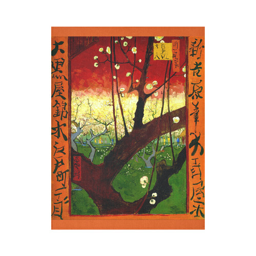 Van Gogh Flower Plum Orchard Nature Hiroshige Cotton Linen Wall Tapestry 60"x 80"