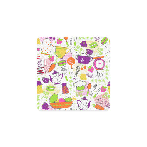 Cute Modern Kitchen Food Flower Pattern Square Coaster