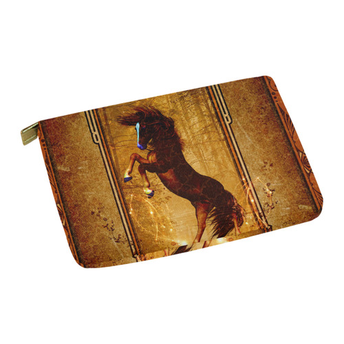 Awesome horse, vintage background Carry-All Pouch 12.5''x8.5''