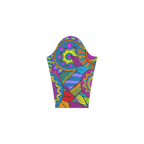 Pop Art PAISLEY Ornaments Pattern multicolored Bateau A-Line Skirt (D21)