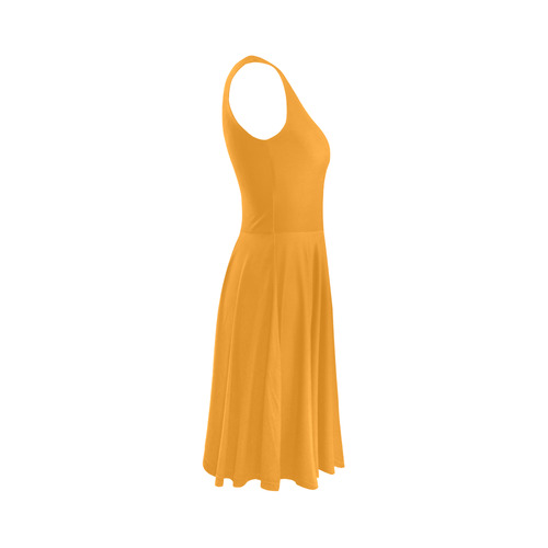 Radiant Yellow Sleeveless Ice Skater Dress (D19)