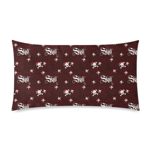 A funny gothic christmas skull with a santa hat Custom Rectangle Pillow Case 20"x36" (one side)