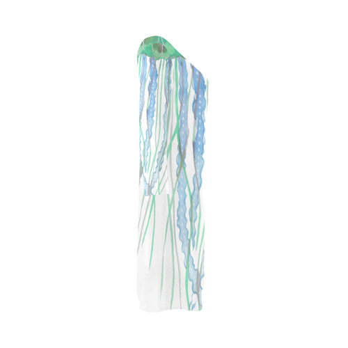 Watercolore JELLY FISH Blue Lilac Green Bateau A-Line Skirt (D21)