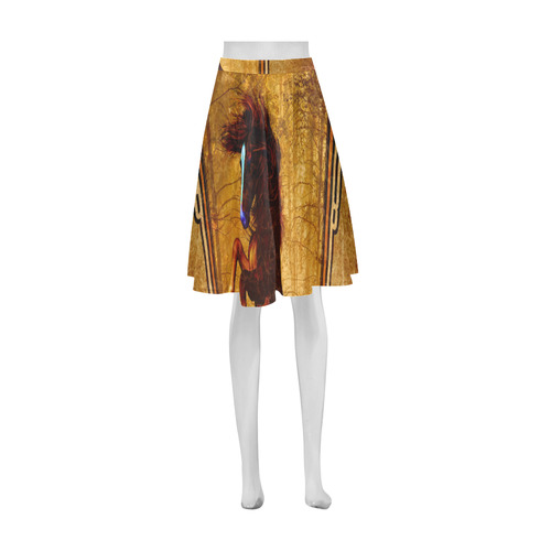 Awesome horse, vintage background Athena Women's Short Skirt (Model D15)