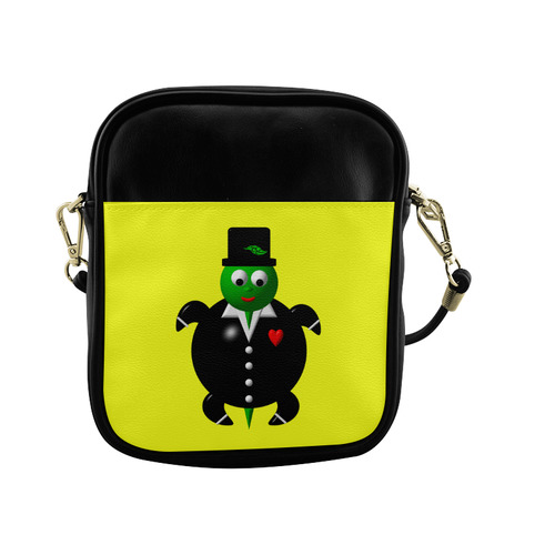 Cute Critters With Heart: Turtle in Tuxedo Sling Bag (Model 1627)