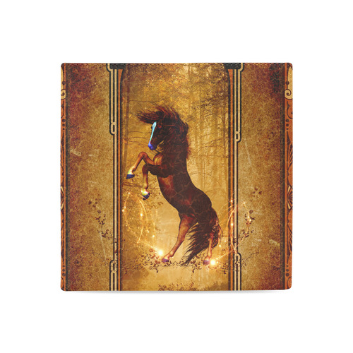 Awesome horse, vintage background Women's Leather Wallet (Model 1611)