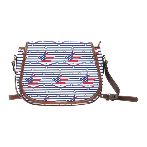 United States flag in a star Saddle Bag/Large (Model 1649)