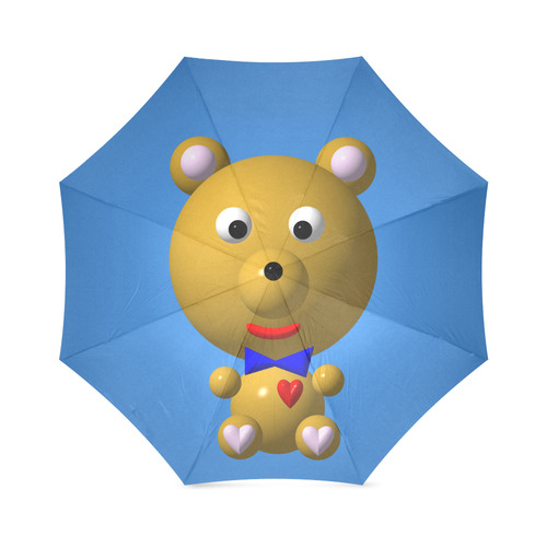 Cute Critters With Heart: Bear Wearing Bowtie Foldable Umbrella (Model U01)