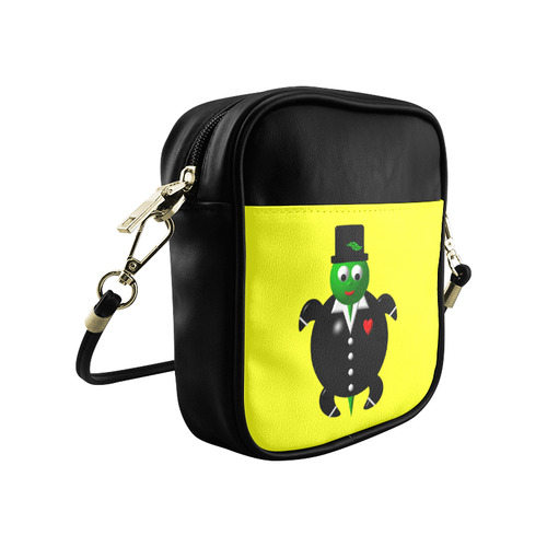 Cute Critters With Heart: Turtle in Tuxedo Sling Bag (Model 1627)