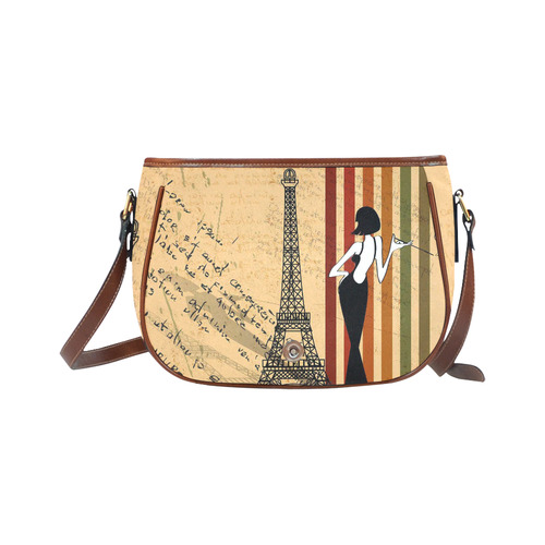 Retro grunge sexy woman Saddle Bag/Large (Model 1649)