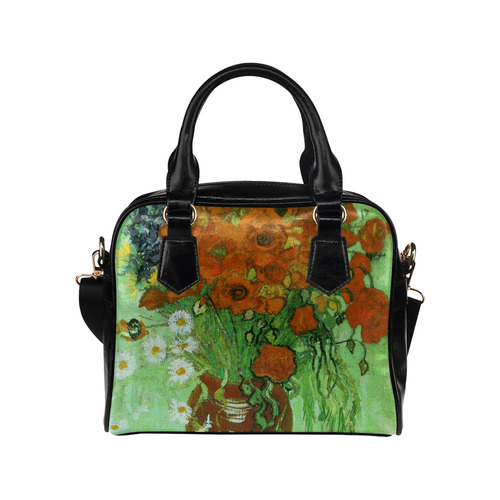 Van Gogh Red Poppies and Daisies Shoulder Handbag (Model 1634)