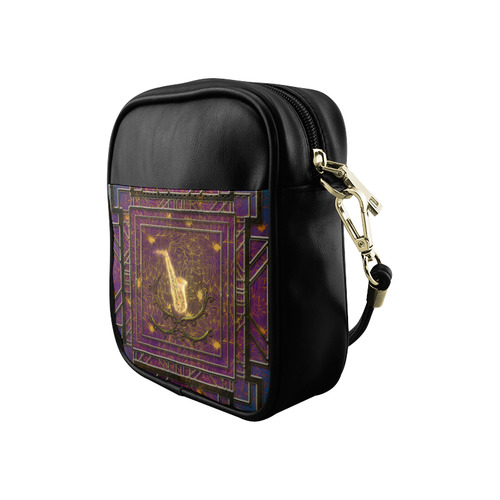 Music, golden saxophone Sling Bag (Model 1627)