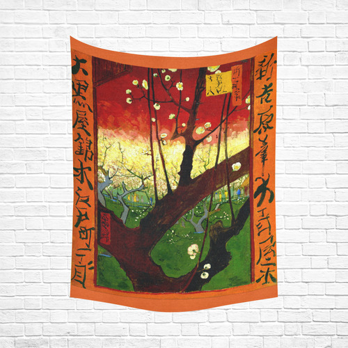 Van Gogh Flower Plum Orchard Nature Hiroshige Cotton Linen Wall Tapestry 60"x 80"