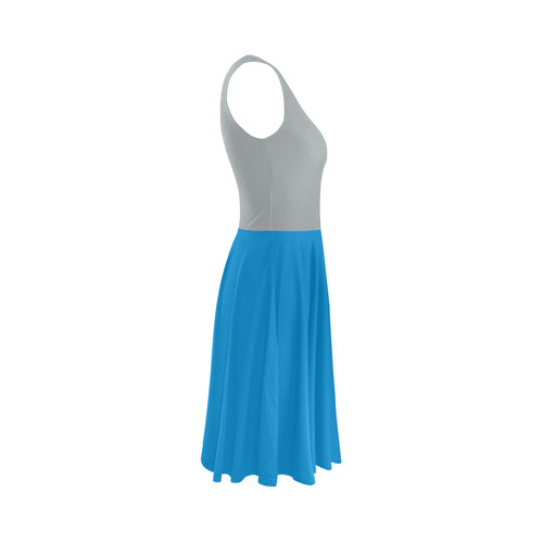 Carolina Panthers Team Colors Sleeveless Ice Skater Dress (D19)